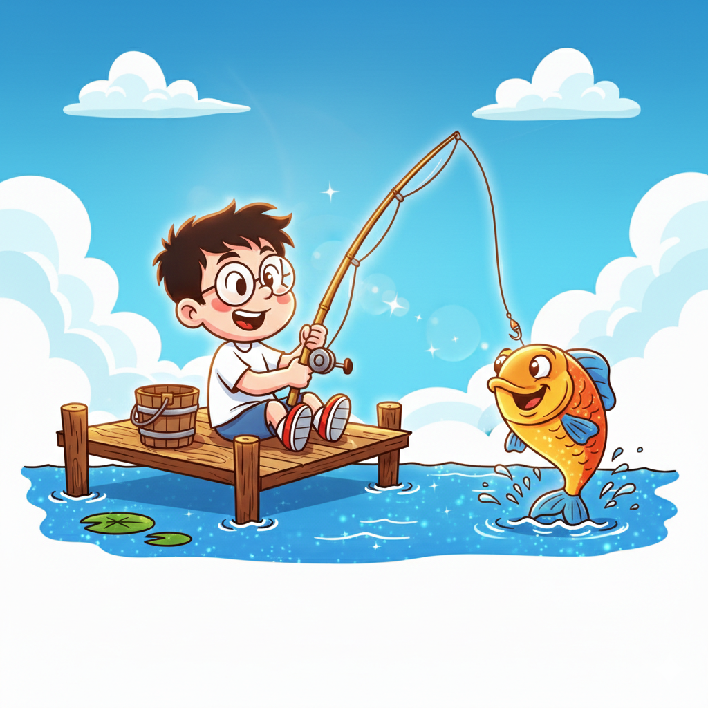 Ilustração de pesca como hobby